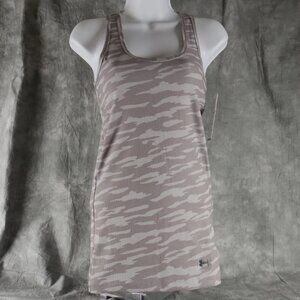 Like New Under Armour HEAT GEAR fitted Compression CAMO TANK TOP Gray